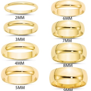 Custom Engraving  - Men 0r Women Gold Tungsten Carbide Wedding Band Ring Set. Choose Width from 2mm, 3mm, 4mm, 5mm, 6mm, 7mm, 8mm , 9mm