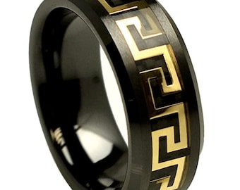 versace ring black and gold