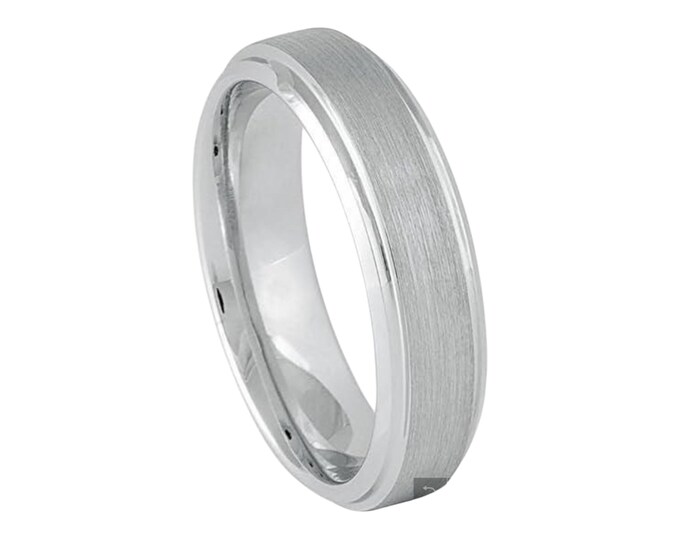 Free Personalized laser engraving ring for Men and Women Platinum-plated (ion-plating*) White Tungsten - 6mm Wedding Band Ideal for Couples