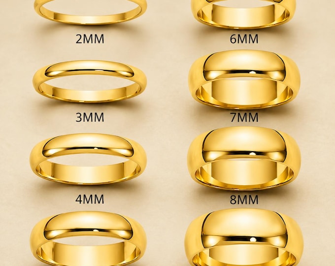 Custom Engraved Gold Tungsten Wedding Band Set for Couples, Personalized His & Hers Matching Rings, Gold Promise Rings, Wedding Gift Rings