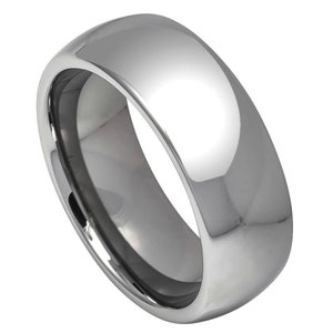 Free Personalized laser engraving Ring for Men and Women TheRingCrafter Polished Shiny Domed Ring – 8mm Wedding Band Rings for Couples