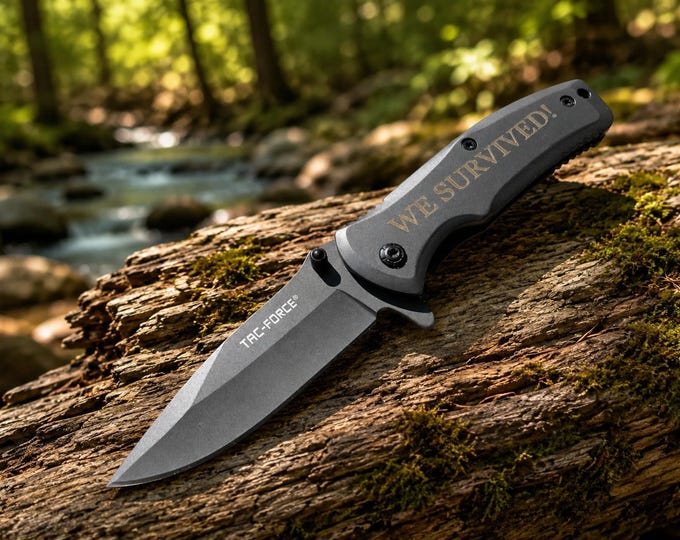 Personalized Engraved Tac-Force Pocket Knife, Custom Stainless Steel Folding Knife, Everyday Carry EDC, Best Father's Day Groomsmen Gift
