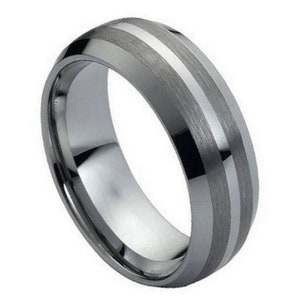 Free Personalized laser engraving Ring for Men and Women TheRingCrafter Brushed Sides with Polished Shiny Center Ideal Rings for Couples