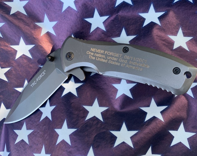 Personalized Remembrance 911 Pocket Knife , September 11, Memorial, In memory of, never forget Great for Outdoor, Fishing, Hunting , Hiking