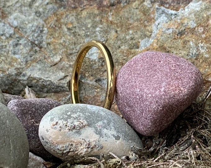 His & Hers Gold Statement Ring, Tungsten Carbide Wedding Ring Set, Custom Engraving for Men and Women, Engagement Ring Jewelry