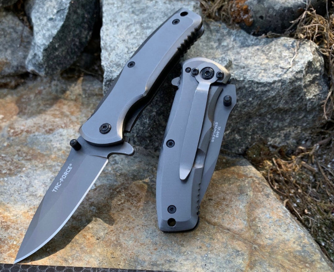 Custom Engraved Tac-force Pocket Knife, Spring Assisted, Titanium