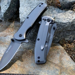 Custom Engraving Handle Tac-Force Spring Assisted Pocket Knife , Great for Outdoor, Fishing, Hunting , Hiking , Sports , Groomsmen gift ,