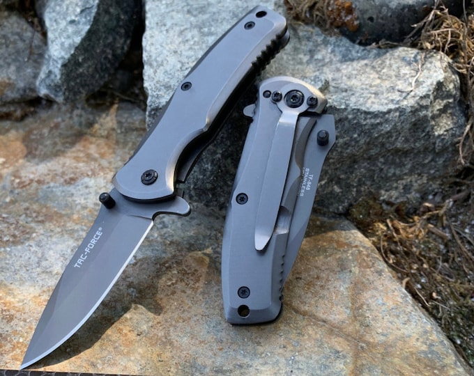 Custom Engraving Handle Tac-Force Spring Assisted Pocket Knife , Great for Outdoor, Fishing, Hunting , Hiking , Sports , Groomsmen gift ,