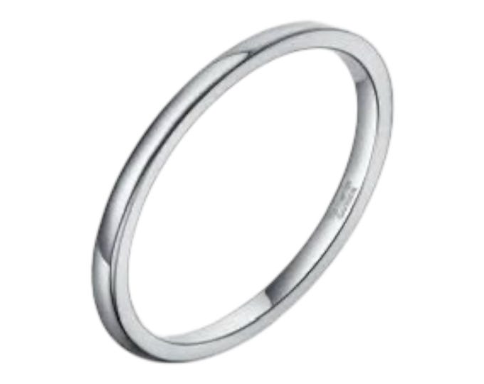 Timeless Tungsten Carbide Wedding Band, 2mm Shiny Dome Ring, Classic Comfort Fit Hypoallergenic Ring, Unisex Design for Men or Women