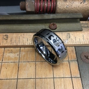 Custom Laser Engraving Ring - 8mm Tungsten Carbide With Irish Claddagh Design - Mens Wedding Band - Gift for Her & Gift for Him