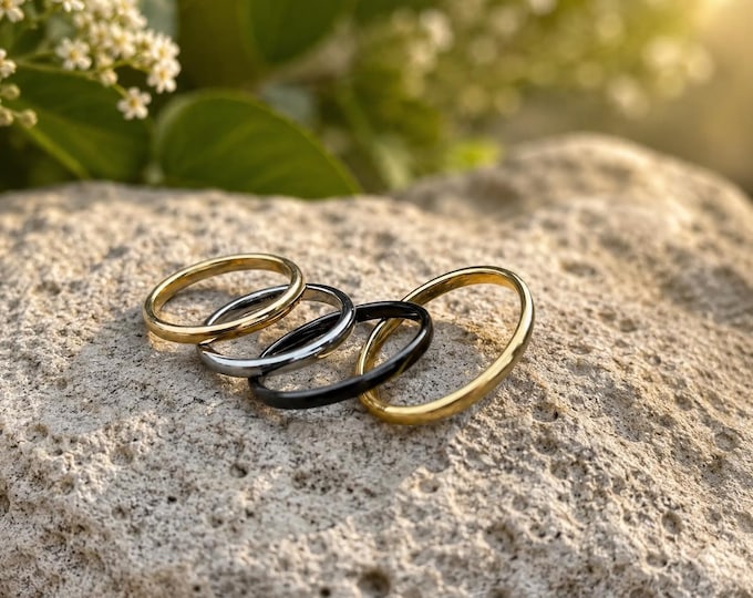 Custom 2mm Tungsten Carbide Ring, Scratch-Resistant Wedding Band, Hypoallergenic Minimalist Comfort Fit Promise Ring, Jewelry for Couple
