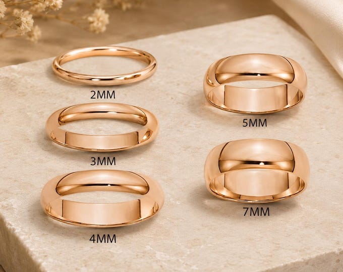 Rose Gold Tungsten Wedding Band Set, Custom Engraved Promise Rings, His and Hers Matching Couple Rings, Personalized Anniversary Jewelry