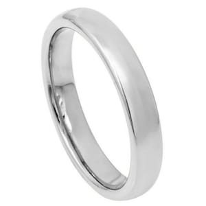 Free Personalized laser engraving Ring for Men and Women TheRingCrafter Polished Shiny Domed Ring – 4mm Wedding Band Rings for Couples