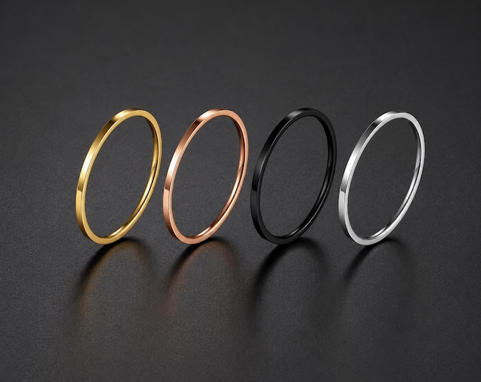 Custom 2mm Tungsten Wedding Band, Rose Gold Ring, Scratch-Resistant Hypoallergenic Comfort Fit Ring, Minimal Wedding Jewelry Gift