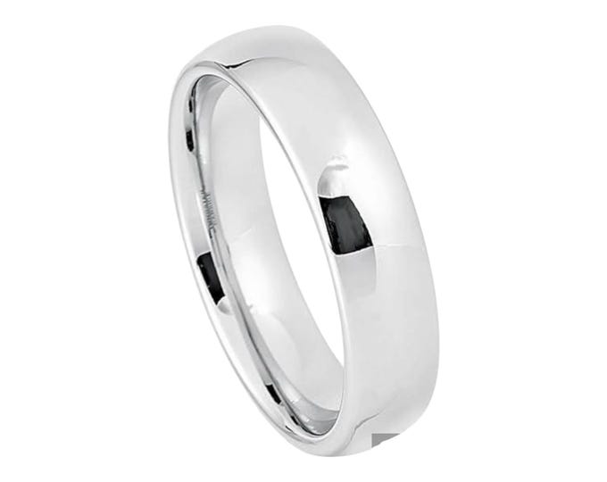 Free Personalized laser engraving Ring for Men and Women Platinum-plated (ion-plating*) White Tungsten - 6mm Wedding Band Ideal for Couples