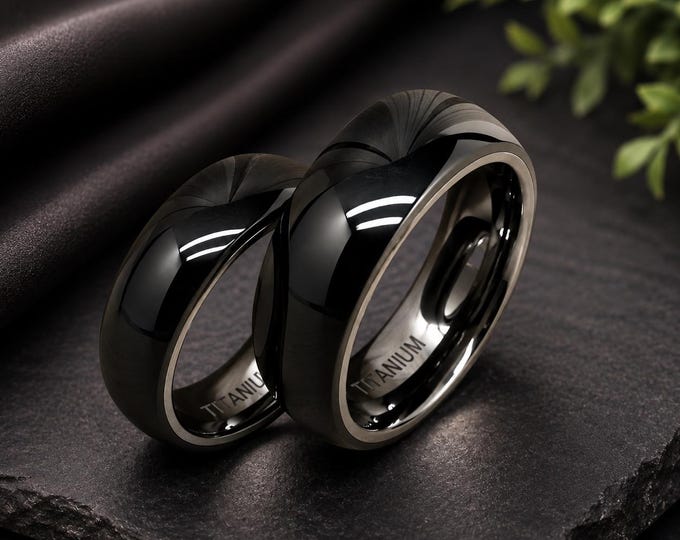 Custom Engraved Titanium Koa Wood Ring, Hawaiian Wedding Band, Men's Women's Promise Ring