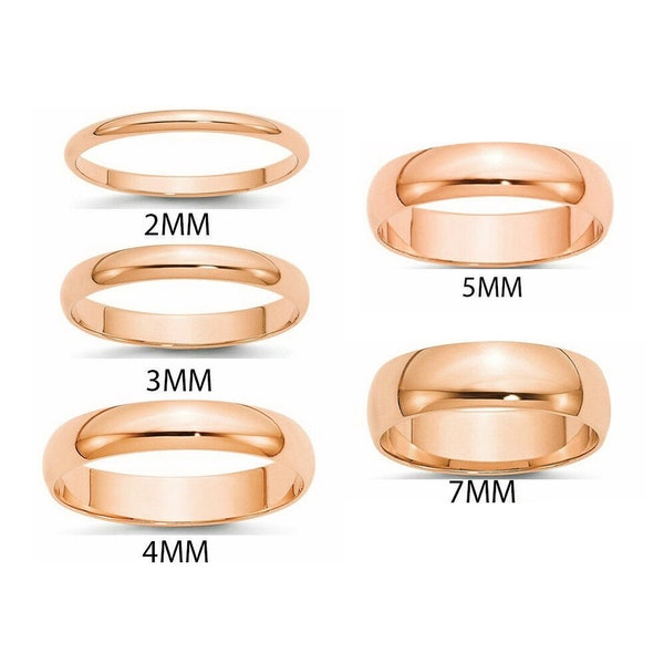 Custom Engraving  - Men 0r Women Rose Gold Tungsten Carbide Engagement Wedding Band Ring Set. Choose Width from 2mm, 3mm, 4mm, 5mm,  7mm