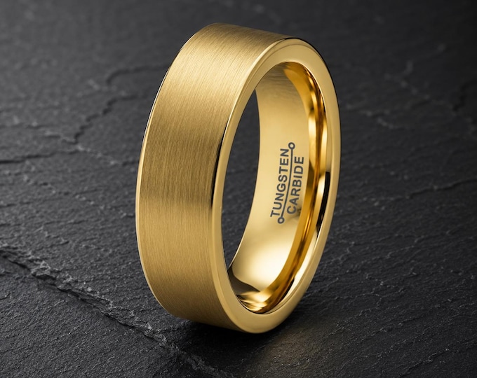 Custom Engraved Tungsten Carbide Wedding Band for Men, Hammered Finish Ring for Women, Personalized Brushed Black Silver Promise Ring