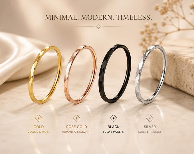 Personalized 2mm Tungsten Ring, Custom Engraved Wedding Band, Thin Scratch-Resistant Carbide Ring, Minimalist Anniversary Jewelry Gift