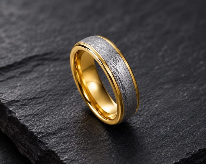 Custom Engraved 6mm Gold Plated Tungsten Ring, Celtic Knot Wedding Band, Personalized Comfort Fit Anniversary Promise Ring Gift Jewelry