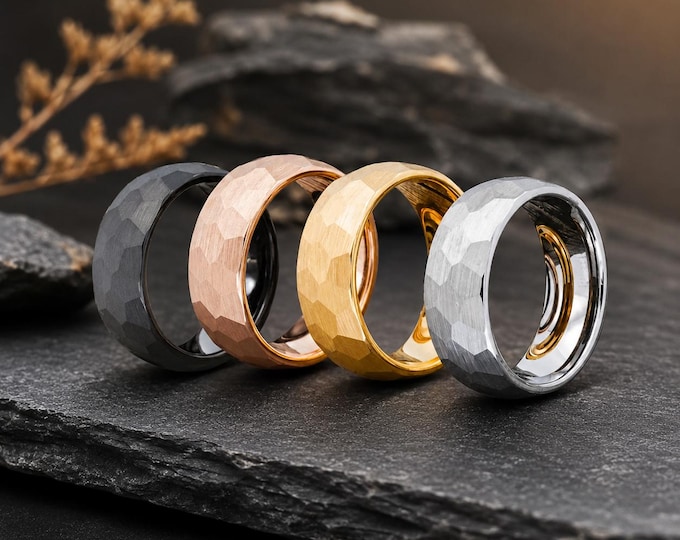 Tungsten Wedding Band Set, Gold Plated Celtic Cross Ring, Custom Engraved Couple Bands, Durable Comfort Fit Promise Bridal Rings Set
