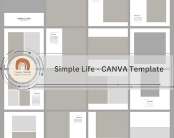 Szablon fotoksiążki „Proste życie”: projekt CANVA 8x8 lub 12 x 12 cali
