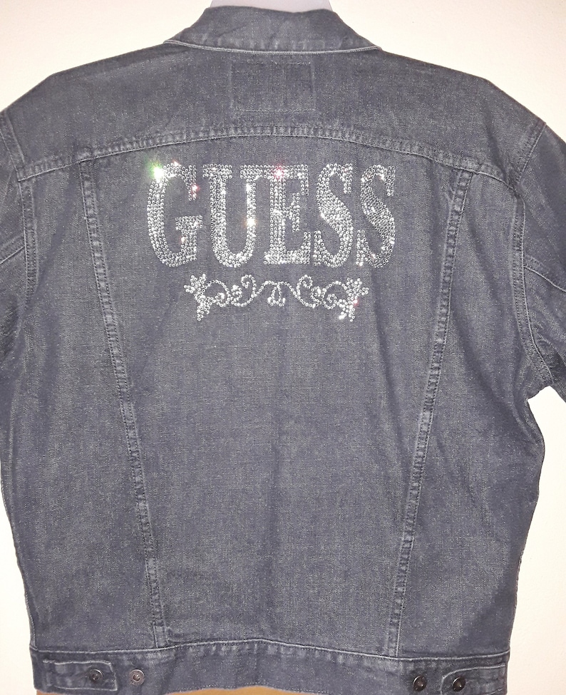 guess embellished denim jacket