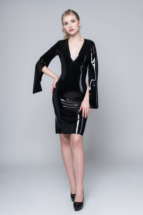 midi latex dress