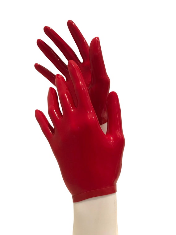 red latex gloves