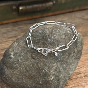Sterling Silver Paperclip Bracelet - Chunky Silver Paperclip Bracelet - Sterling Silver Bracelet - Silver Paperclip Chain Bracelet