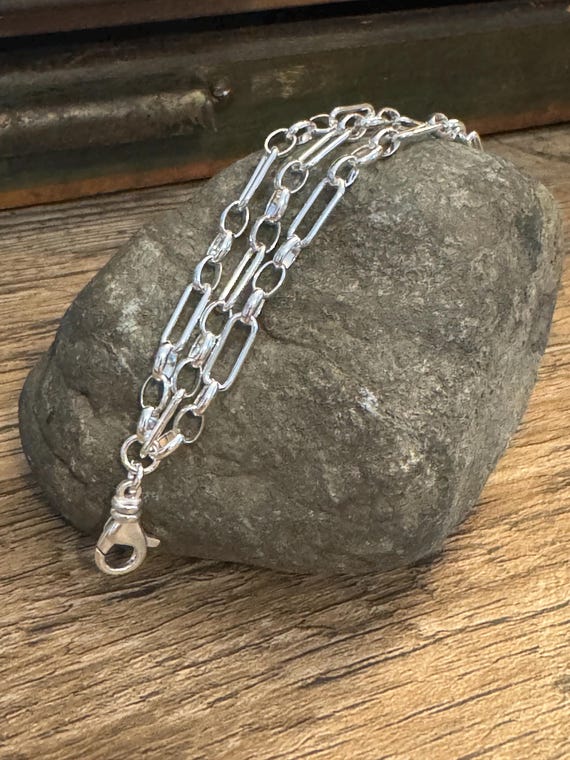Sterling Silver Oval Link Multi Chain Bracelet - Chunky Silver Chain Bracelet - Chain Bracelet - Silver Bracelet - Layered Chain Bracelet