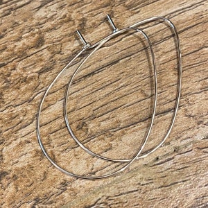 Oval Threader Earrings - Large Oval Earrings - Hammered Hoop Earrings - Oval Threader Hoop Earrings-