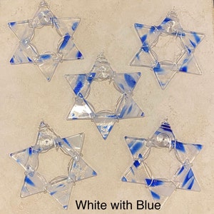 Glass Star of David Wire Wrapped Star Fused Glass Suncatcher Hanukkah Decoration Chanukah Jewish Holiday Star Of David image 7