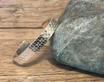 Sterling Silver Cuff Bracelet - Sterling Cuff - Patterned Cuff - Stacking Bracelet - Stacking Cuff