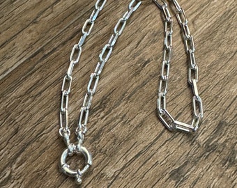 Dankadi Collana massiccia in argento 925, 9-10,5 mm, per uomo e donna, catena con chiave 18-30 Rolo catena maglia di ancoraggio quadrata gioiello moderno Punk Hip