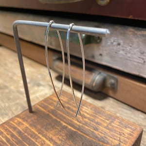 Crossover Earring - Gold Filled Crossover Earring - Sterling Silver Crossover Threader Earring - Arc Fish Earrings - Lightweight Earrings