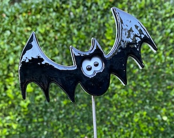 Bat Plant Stake - Spooky Bat Plant Stake - Halloween Plant Stake- Halloween Garden Art - Halloween Decor