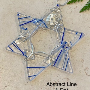 Glass Star of David Wire Wrapped Star Fused Glass Suncatcher Hanukkah Decoration Chanukah Jewish Holiday Star Of David image 4