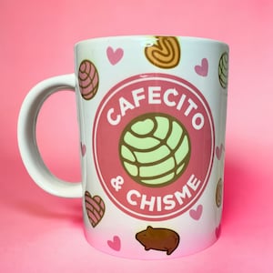Cafecito y chisme, coffee, funny, spanish, latina, quote, housewarming mug, friend gift, hispanic