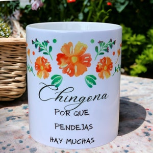 coffee mug, friendship, mexican coffee mug, latino mug, chingona, cafecito y chisme, chingona mug gift, mexican kitchen
