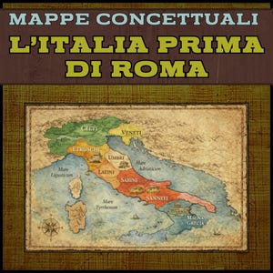 Mappa concettuale L’Italia prima di Roma + Riassunto + Cartina politica | Storia antica medie e superiori | PDF stampabile