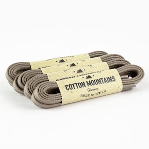 Flat taupe shoelaces, Dress shoe laces, Flat waxed cotton shoelaces, Groomsmen gift, Valentines Gift - 27.5"-70 cm Length - 0.20"-5 mm Width