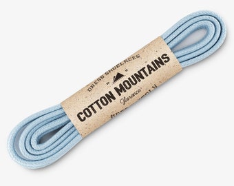 Light blue shoelaces, Dress shoe laces, Boot Laces, Round waxed cotton shoelaces, Groomsmen gift, Valentines Gift - 29.5"/31.5"/53" Length
