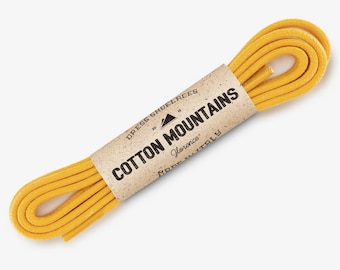 Yellow shoelaces, Dress shoe laces, Boot Laces, Round waxed cotton shoelaces, Groomsmen gift, Valentines Gift - 29.5"/31.5"/53" Length