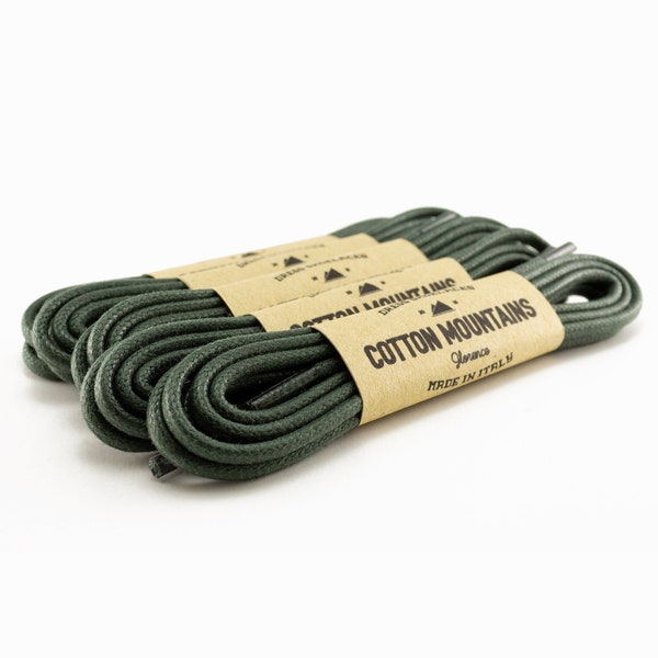 Dark green shoelaces, Dress shoe laces, Boot Laces, Round waxed cotton shoelaces, Groomsmen gift, Valentines Gift - 29.5"/31.5"/53" Length