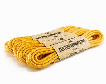 Yellow shoelaces, Dress shoe laces, Boot Laces, Round waxed cotton shoelaces, Groomsmen gift, Valentines Gift - 29.5"/31.5"/53" Length