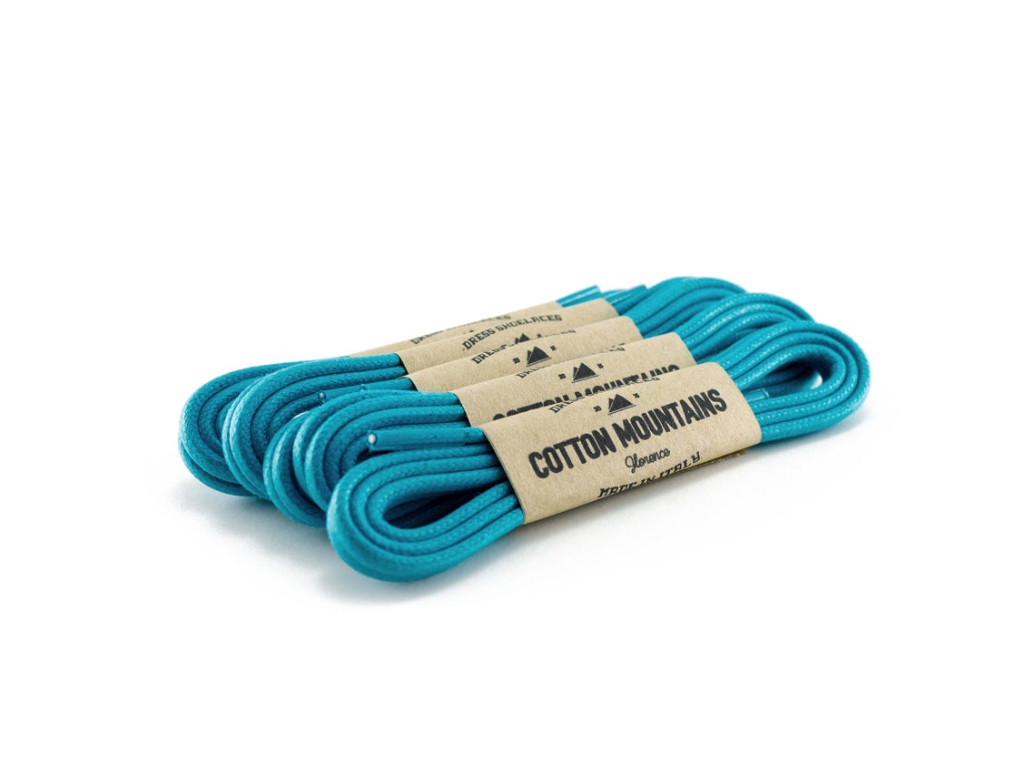 Turquoise shoe laces Dress shoelaces Boot Laces Round waxed Etsy