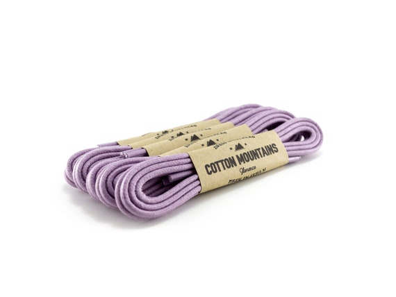 Lilac Shoelaces Dress Shoe Laces Boot Laces Round Waxed Cotton