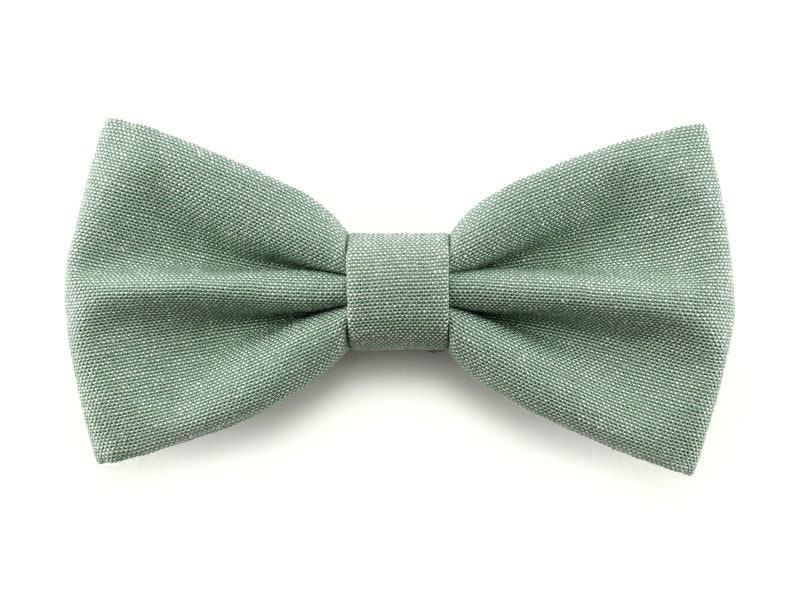 Sage Green Bow Tie for Men Silver Sage Wedding Bow Tie Etsy