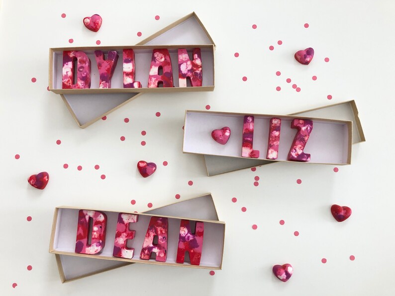 Alphabet Name Crayons Personalized Name Crayons Valentine/'s Day Valentine/'s Day Heart Crayons Kids Birthday Crayons Kids Name Crayons